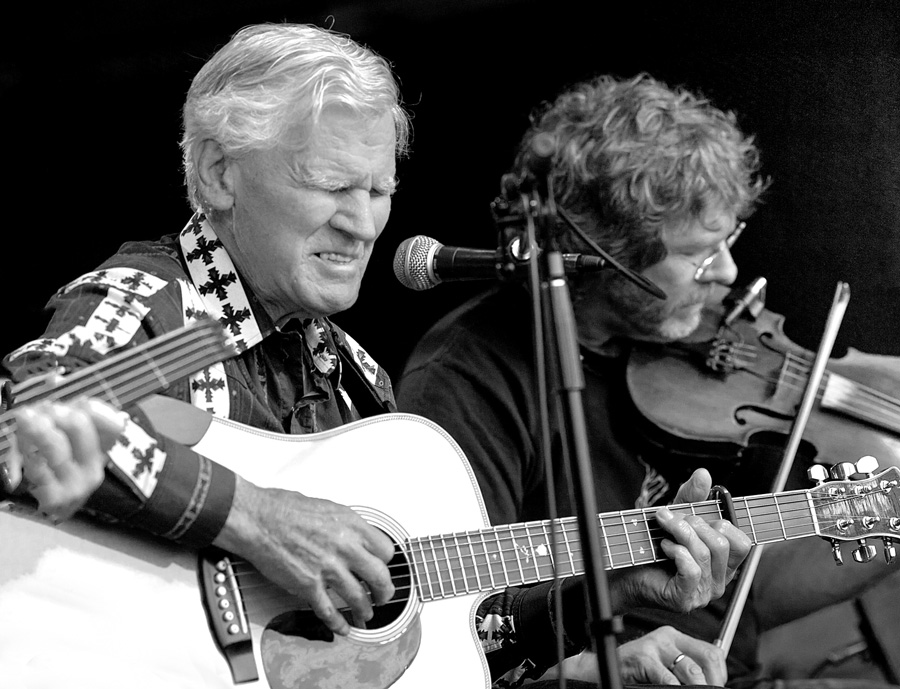 Doc Watson and Sam Bush performing at Merlefest