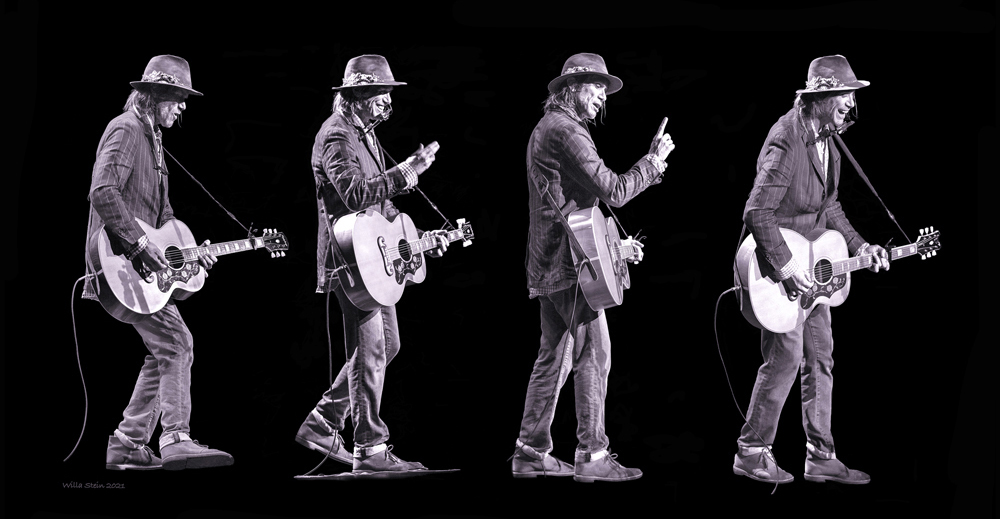 series of photos of musician Todd Snider in black and white
